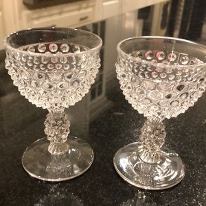 Set of Vintage Clear Hobnail Cordial Glasses